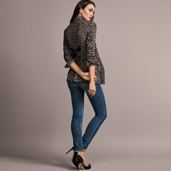 CAbi Jungle Jacket Leopard Print Stretch Blazer Black and Gray Women's Size 2 - Picture 3 of 9